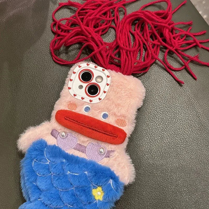 3D Cute Plush Mermaid Girls Gift Phone Case