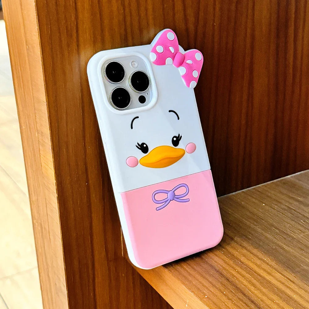 3D Cute Cartoon Daisy Duck Soft Silicone Phone Case