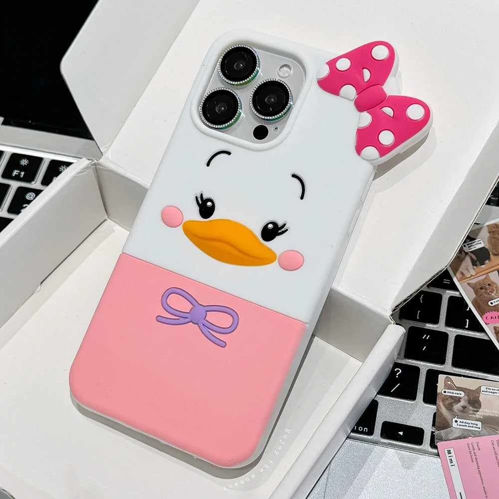 3D Cute Cartoon Daisy Duck Soft Silicone Phone Case