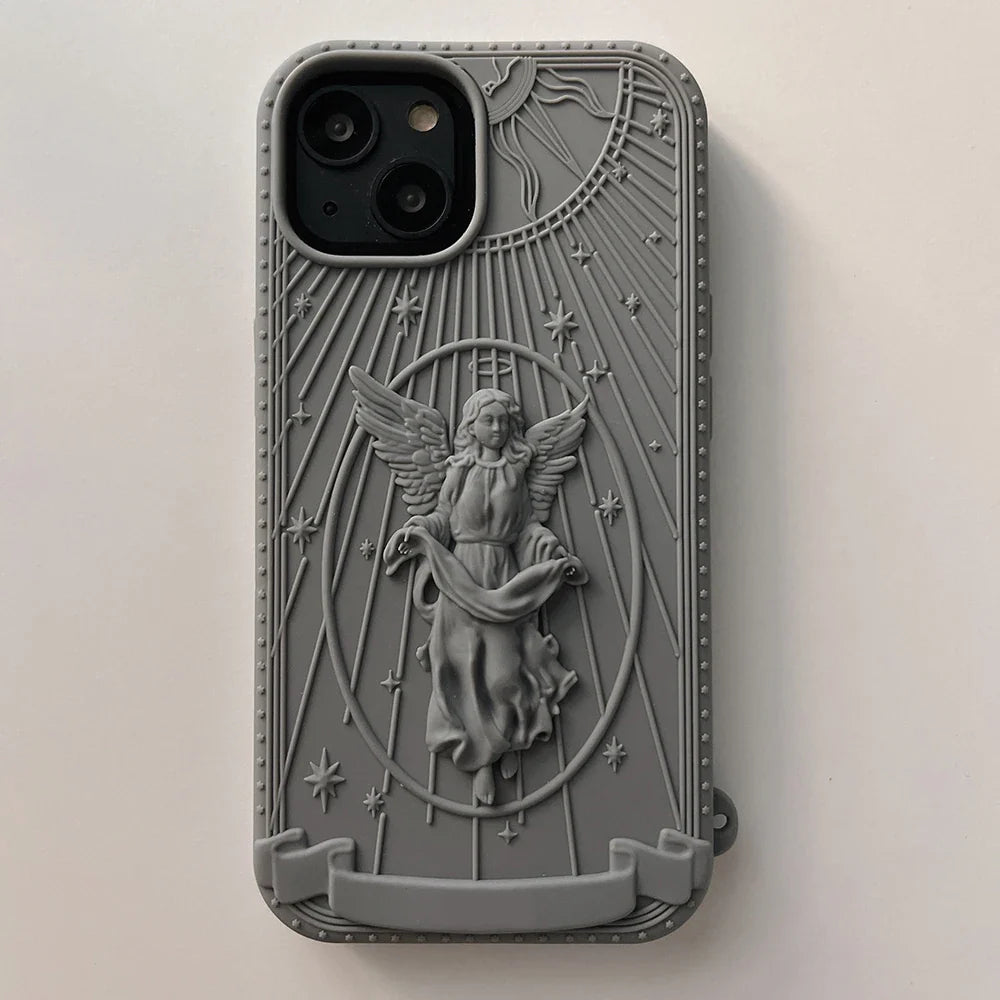 3D Classical Art Angel Statue Phone Case