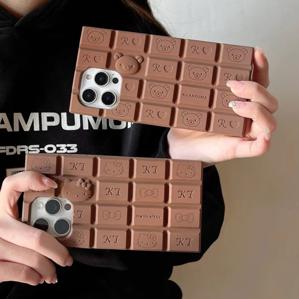 3D Cartoon Chocolate Hello Kitty Rilakkuma Soft Silicone Phone Case